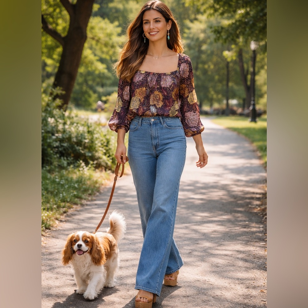 Rebecca Taylor Metallic Rose Top